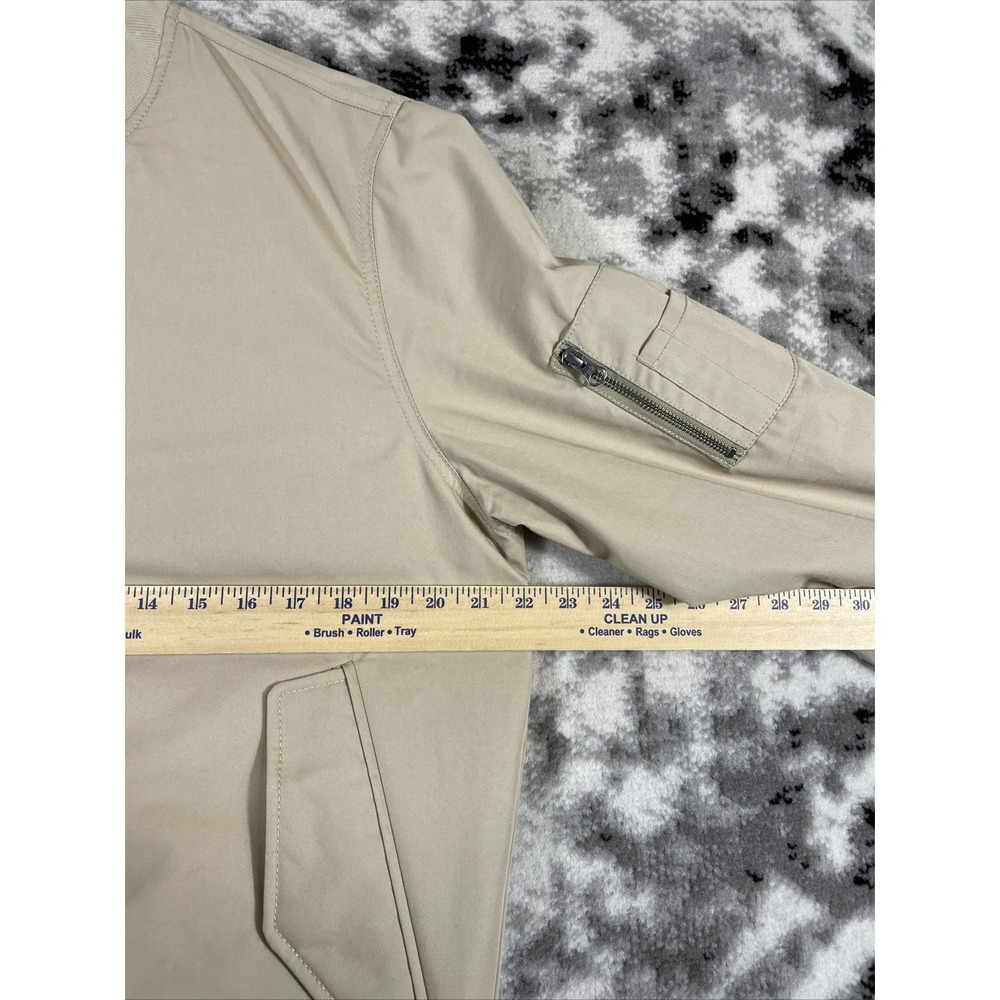 Everlane Uniform The Bomber Jacket Mens Size Medium‎ Beige Full Zip Arm Pocket - Picture 4 of 12